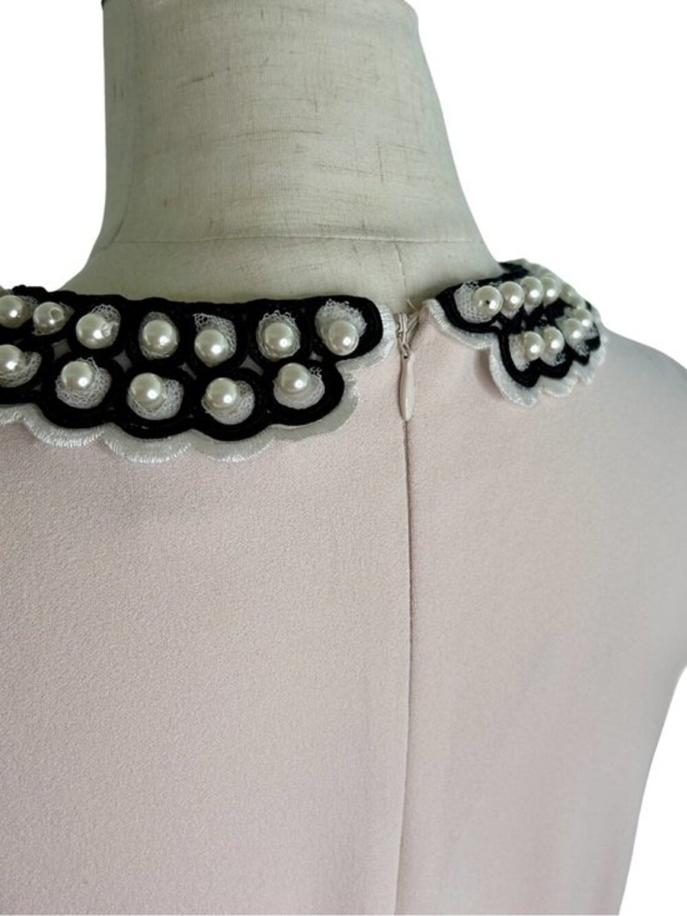 Elegant Betsy Johnson Sleeveless Pink Dress with Beaded Collar —New - Picture 7 of 8